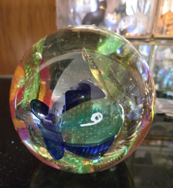 Sea Life/Nautical Large Glass Paperweight
