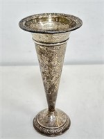 Sterling silver bud vase. Filled and re-enforced