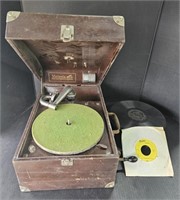 (Y) Victrola Talking Machine And Collection Of