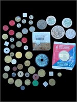 Bag of coins and tokens. In case