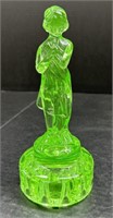 (F) Cambridge Glass Emerald Green Rose Lady Nude