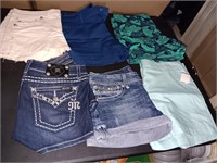 Box of jean shorts with bling size 29 & 30