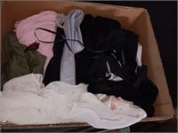 Box of women's night pants and tops.