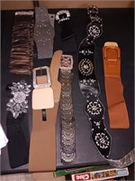 Box of 8 belts with Bling rhinestones.