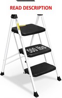 $54  SocTone 3 Step Ladder  500lbs  Steel  White