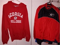 Georgia bulldog jacket and sweatshirt large.