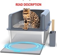 $85  XL Stainless Steel Litter Box with Lid