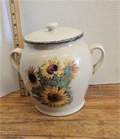 Stoneware Sunflower Cookie Jar