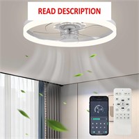 $100  Low Profile Ceiling Fan with Light  F115 Whi