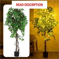 $130  2 Pack 6FT Artificial Ficus Tree For Home