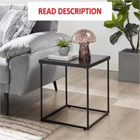 $38  Black Square End Table - Industrial Design  W