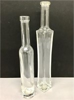 Pair of vintage glass oil bottoms/vases