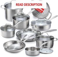 $170  Mueller 17-Pc Pro Stainless Cookware Set