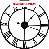 $86  30 Silent Wall Clock  Roman Numerals  Black