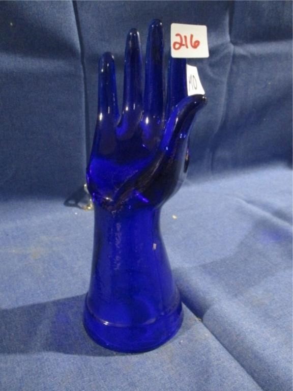 blue glass hand