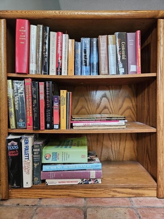 Oak Bookcase, including Books