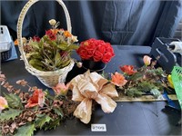 Faux Flowers, Basket & More