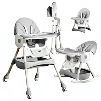 6-in-1 Baby High Chair  Adjustable  Foldable  Gray