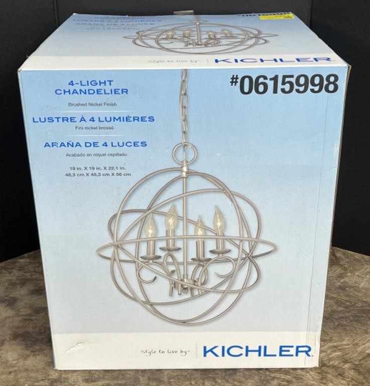 (WE) Kichler 4 - Light Chandelier Light Fixture,