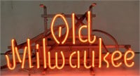 (QQ) Old Milwaukee Neon Sign, 1 tone, 17" W x 8