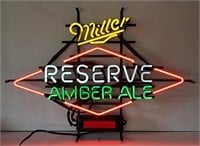 (QQ) Miller Reserve Amber Ale Neon Sign, 4 tone,