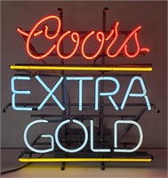 (QQ) Coors Extra Gold Neon Sign, 3 tone, 22 3/8"