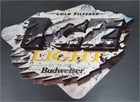(QQ) Budweiser Ice Draft Light Beer Metal Sign,