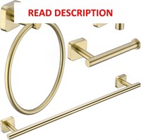 $55  4-Piece Gold Bathroom Set: Bar  Ring  Holder