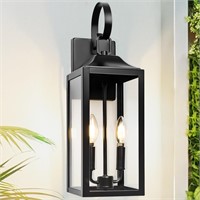 $75  19 Black Outdoor 2-Light Wall Lantern  19