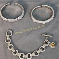 3 Judith Ripka Sterling Silver Bracelets.