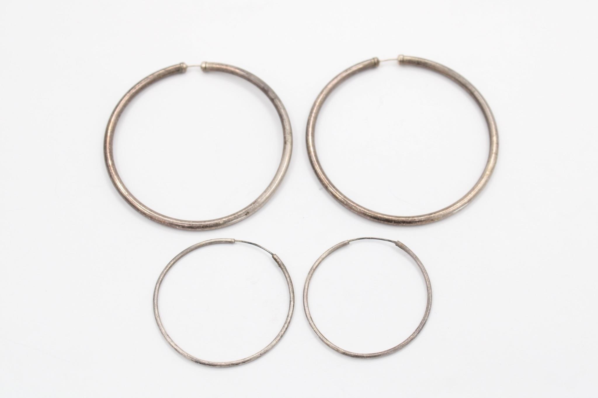 (2) Sets of Silver Hoop Earrings