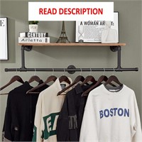 $70  36In Pipe Clothing Rack  Wall Mounted  1T36IN