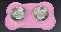 Small Dog Bowls w/Silicone Mat
