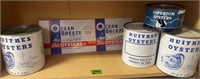 4 Oyster Cans, Oyster Can Sheet. Huitres,