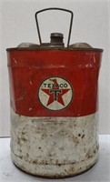 (AI) Vtg. Texaco 5 Gallon Metal Oil Can
