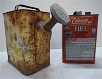 (AI) Vtg. Floral Metal Watering Can