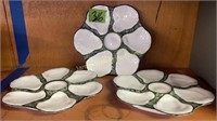 3 Oyster Plates 6 Wells 9" Wide