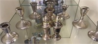 9 Weighted Sterling Silver Candle Holders,
