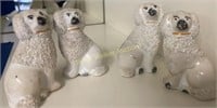 4 Miniature Staffordshire Dogs 3.5"
