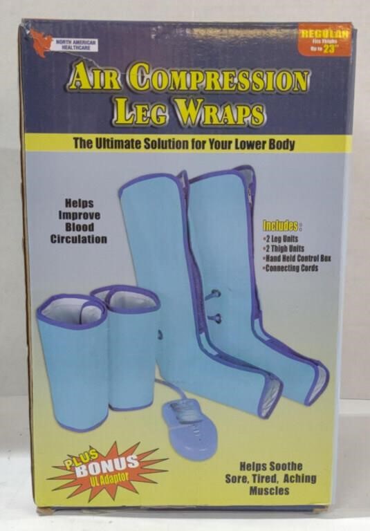 (R) Air Compression Leg Wraps, Fits Thighs up to