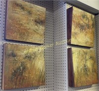 4 Panel Abstract Art Paintings. Each Section