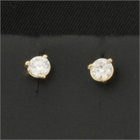 1/2ct Natural Diamond Stud Earrings in 14k Yellow