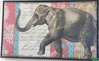 Elephant Print On Canvas 41x25"