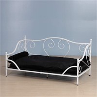 Pet Sofa Bed  Metal Frame  Cushion (White)