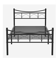 Victorian Bed Frame Black  Twin Size  Carbon Steel