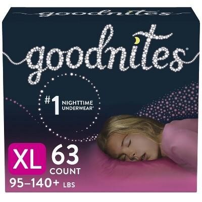GoodNites Girls' XL Youth Pants - 63ct