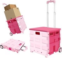 Honshine Collapsible Crate  45L  Wheels (Pink)