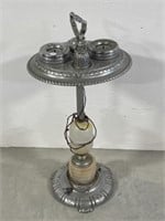 Vintage Ashtray Stand with Slag Glass, 29 " tall