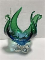 Art Glass Peacock 10 x 13 "