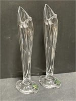 Pair Waterford Crystal Candlestick Holders, 10.5 "